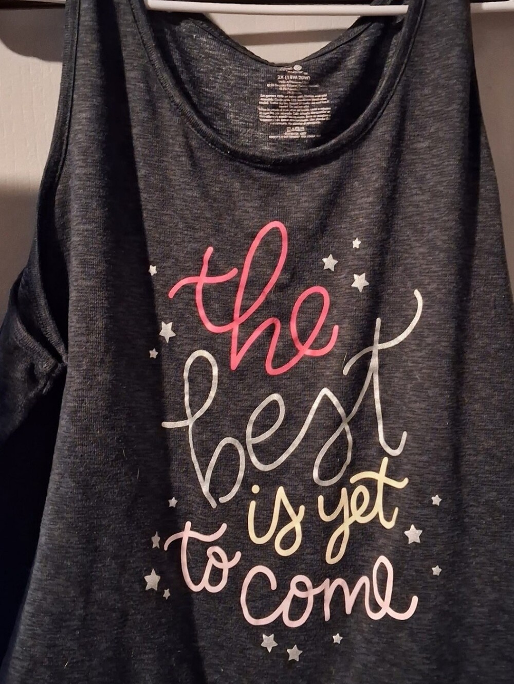 Girls' Dark Gray Graphic Tank Top - 'The Best Is Yet To Come'